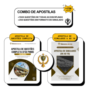 Combo Apostila de Questões Completa e Apostila de Simulados 06 ao 10 CFSD PMMG 2025