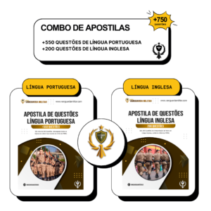 Combo Apostilas de Questões de Língua Portuguesa e Língua Inglesa CFSD PMMG 2025