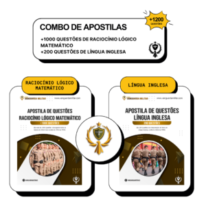 Combo Apostilas de Questões de Língua Inglesa e Raciocínio Lógico Matemático CFSD PMMG 2025